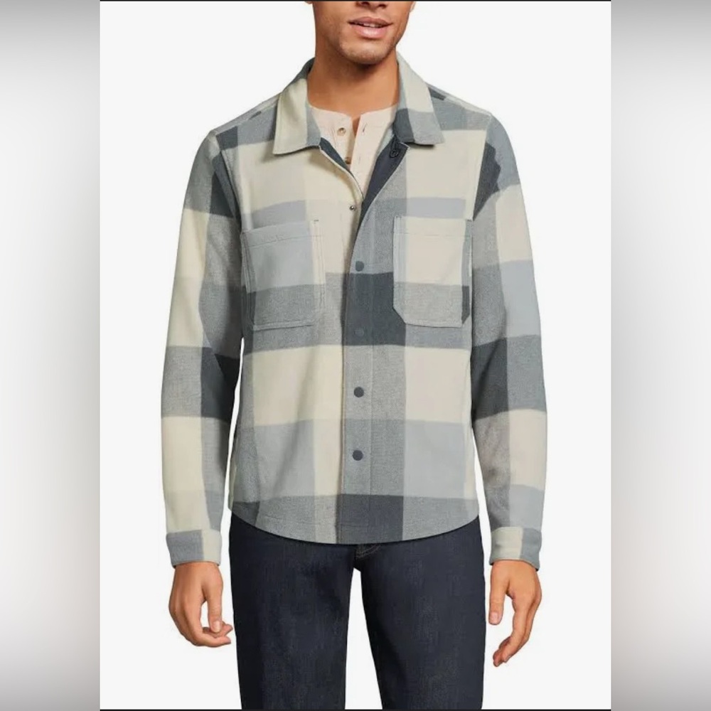 Lands’ End Men's Anyweather Fleece Shirt Jacket Men’s Size XL